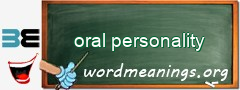 WordMeaning blackboard for oral personality